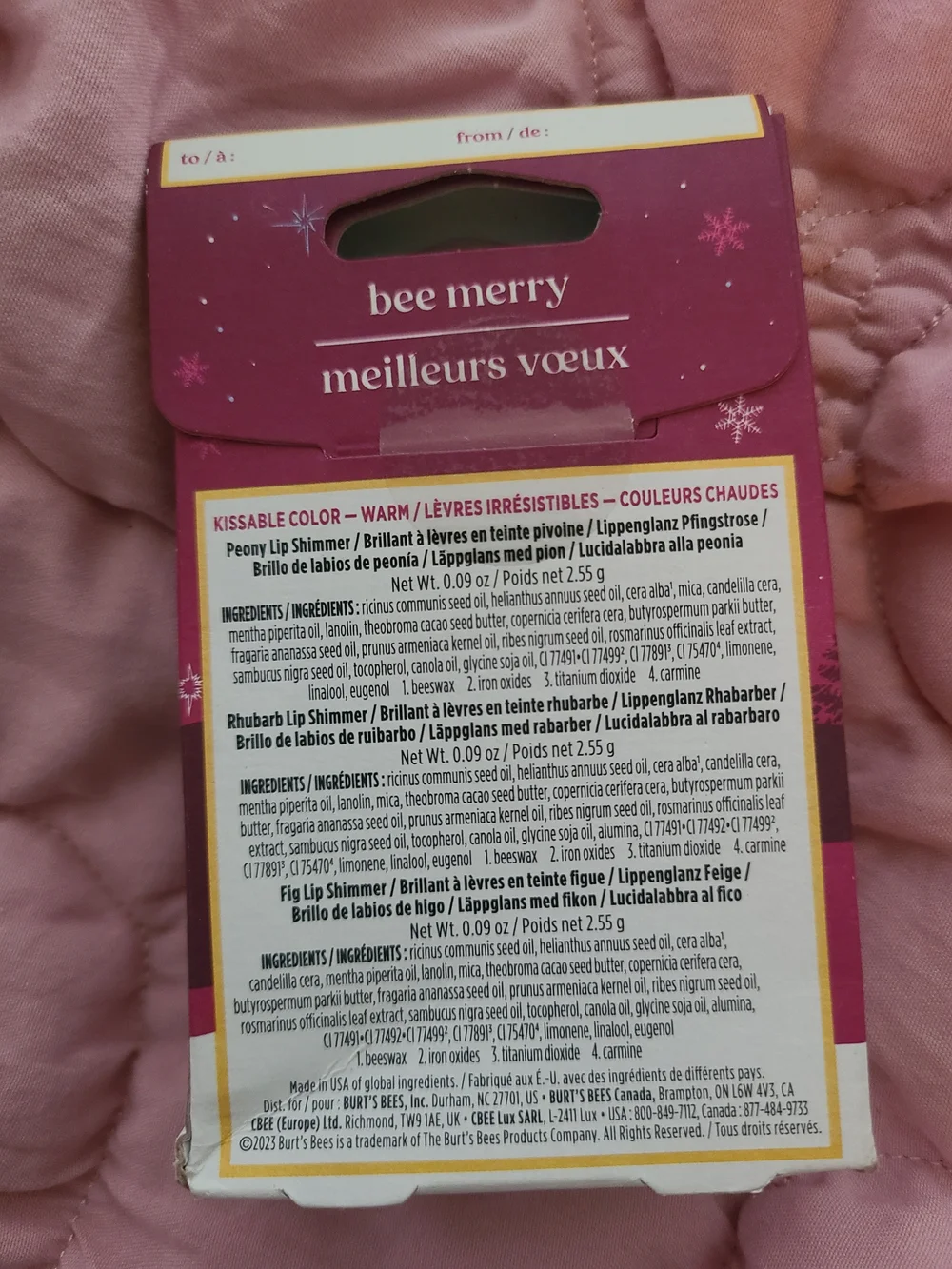 Burts Bees three burt